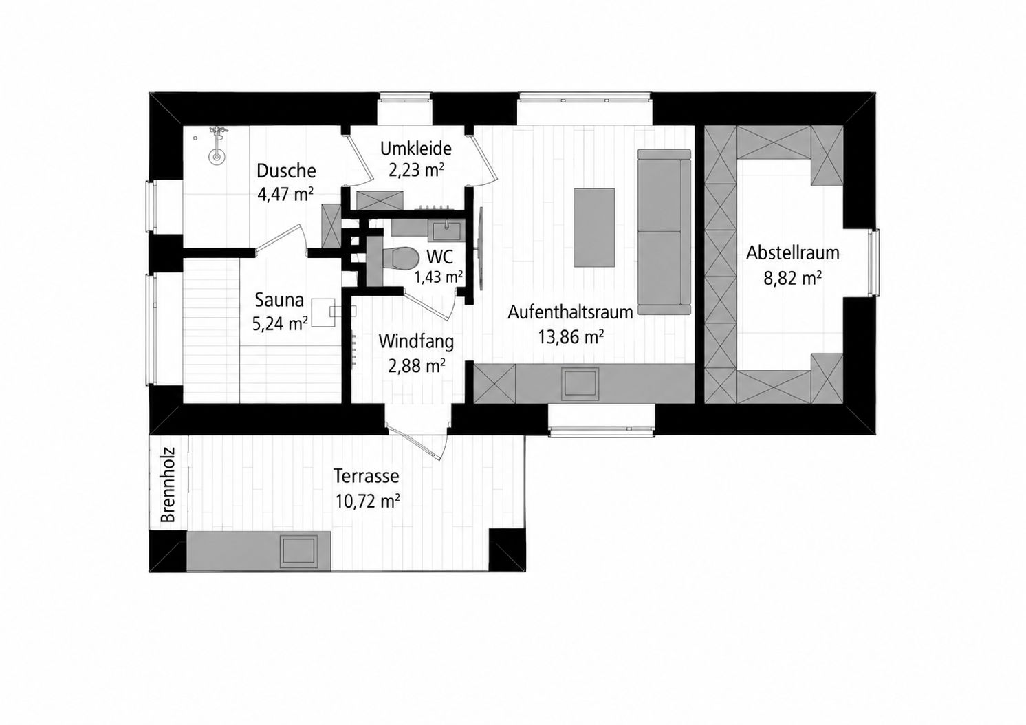 Villa Ruhepol · Grundriss Saunahaus
