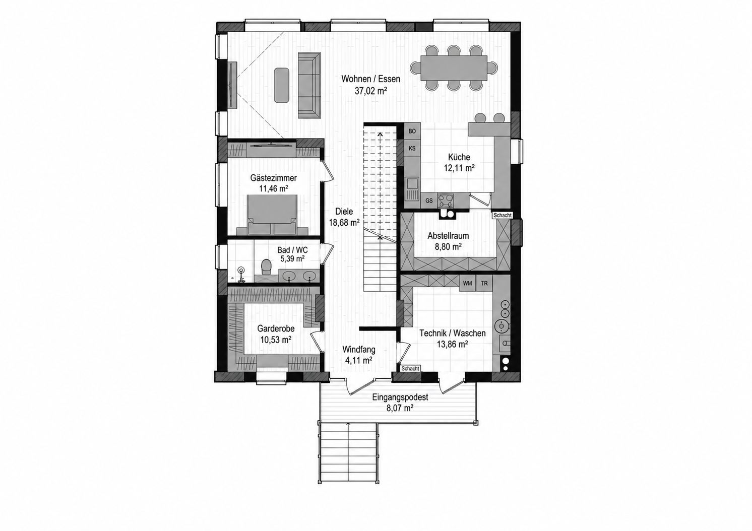 Haus Monolith: Grundriss