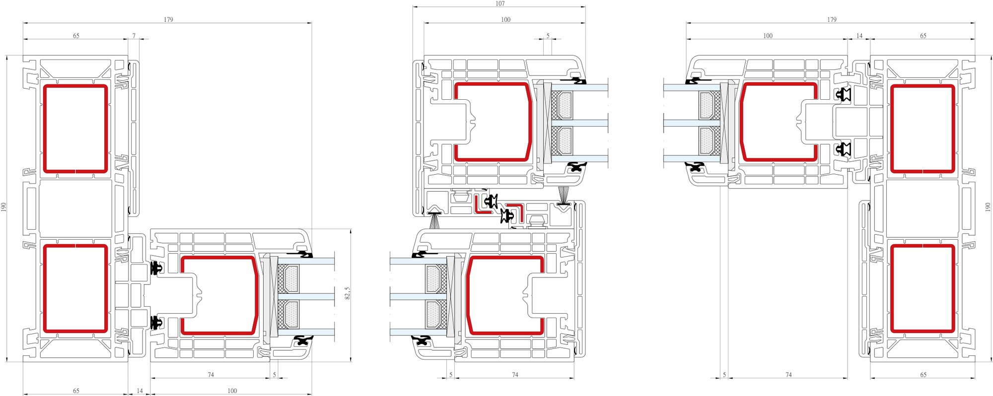 Gealan S9000 HST · Schnitt Schema A