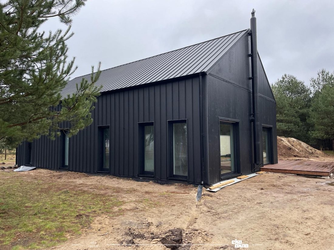 Aluplast Ideal NEO · Haus mit Hebeschiebetür, Fassade schwarz