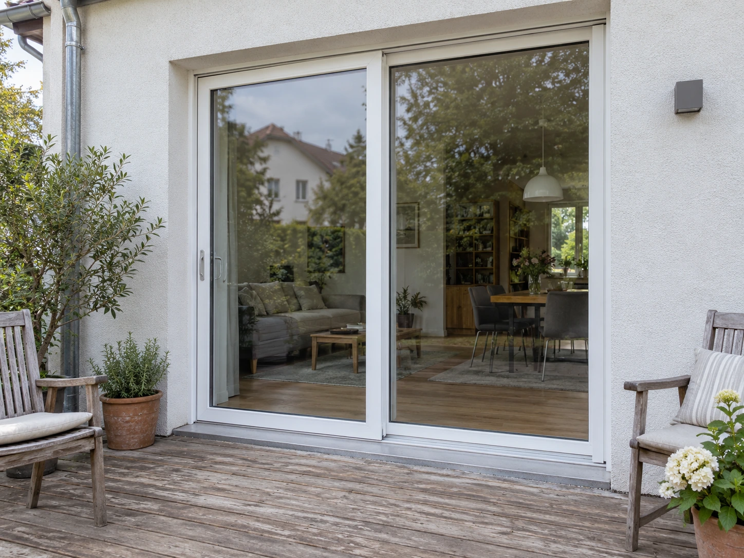 Terrassenzugang von außen — Visualisierung