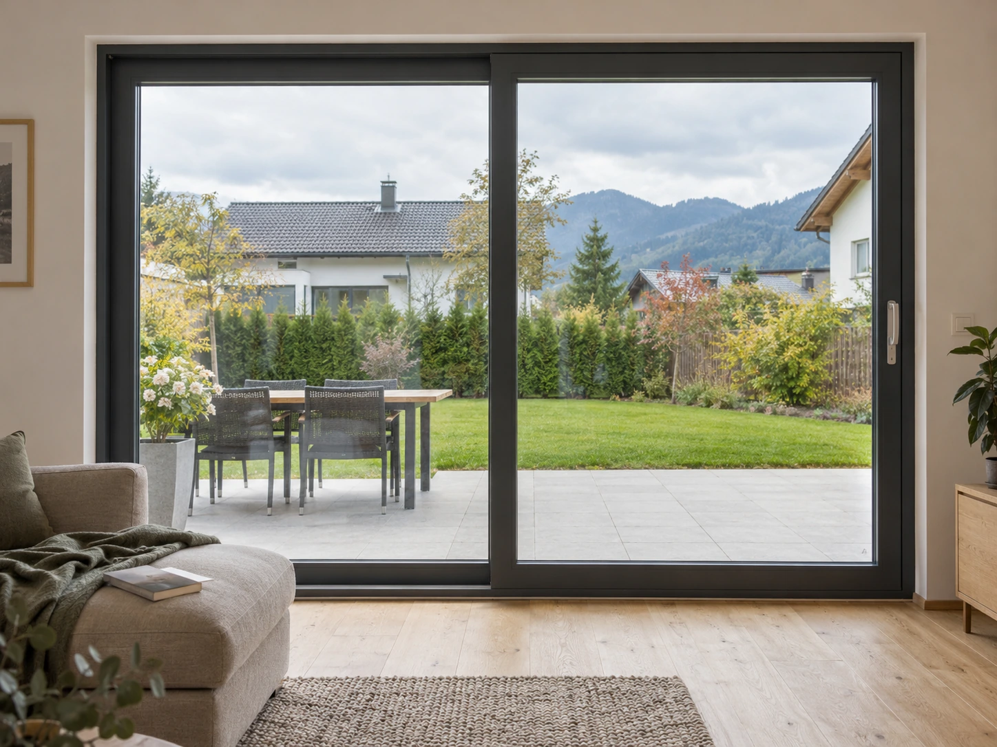 Schiebetür im Wohnraum — Visualisierung
